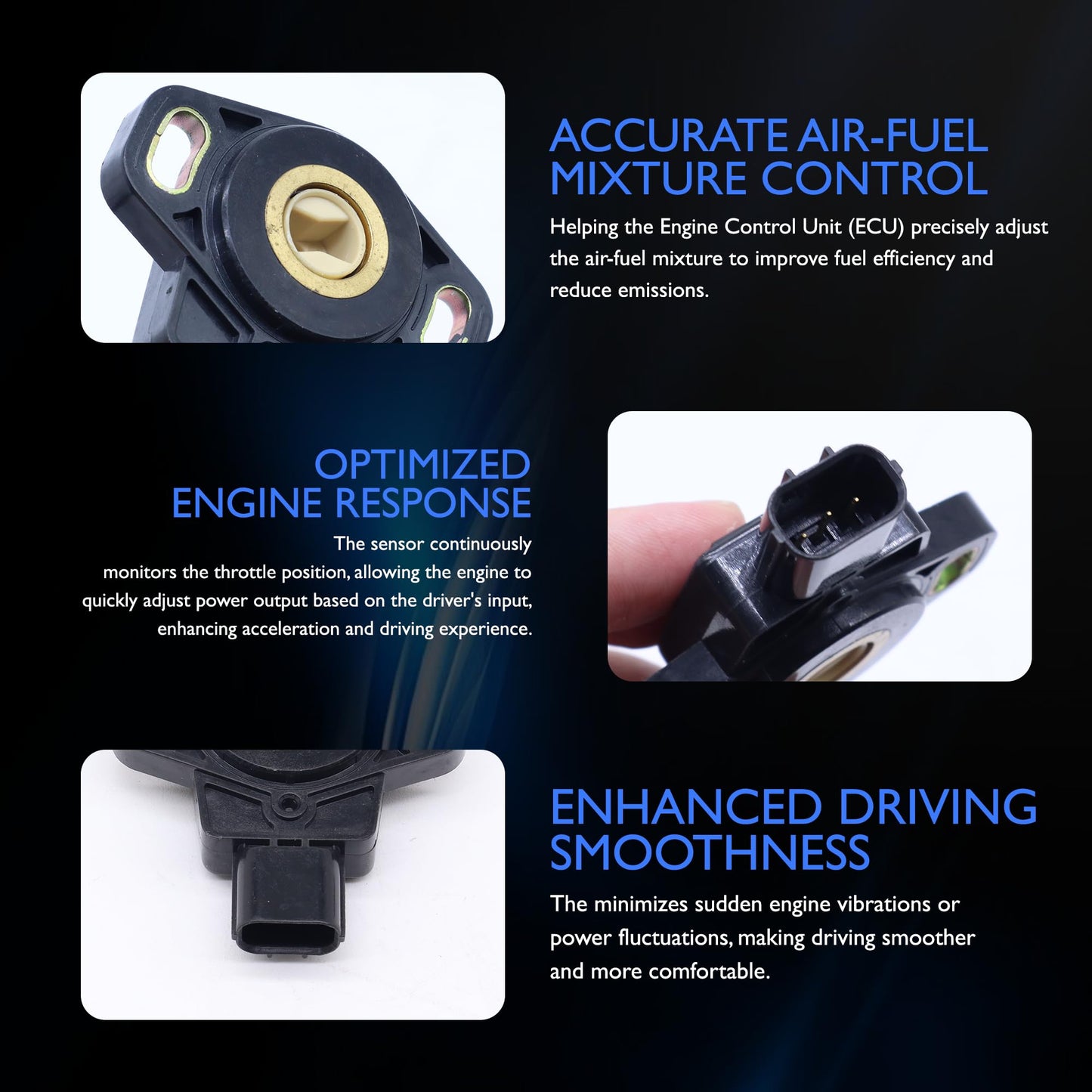 HiSport Throttle Position Sensor TPS - Compatible with Acura RSX Honda Civic CR-V Replaces 16402-REJ-003 16402-PWA-003