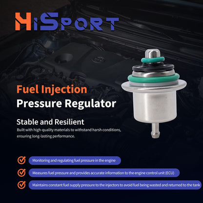 HiSport Fuel Injection Pressure Regulator PR4148 Replacement for Ford Probe 1989 1990 1991 1992 for Mazda MX-6 626 1988 1989 1990 1991 1992, 3.5 Bar