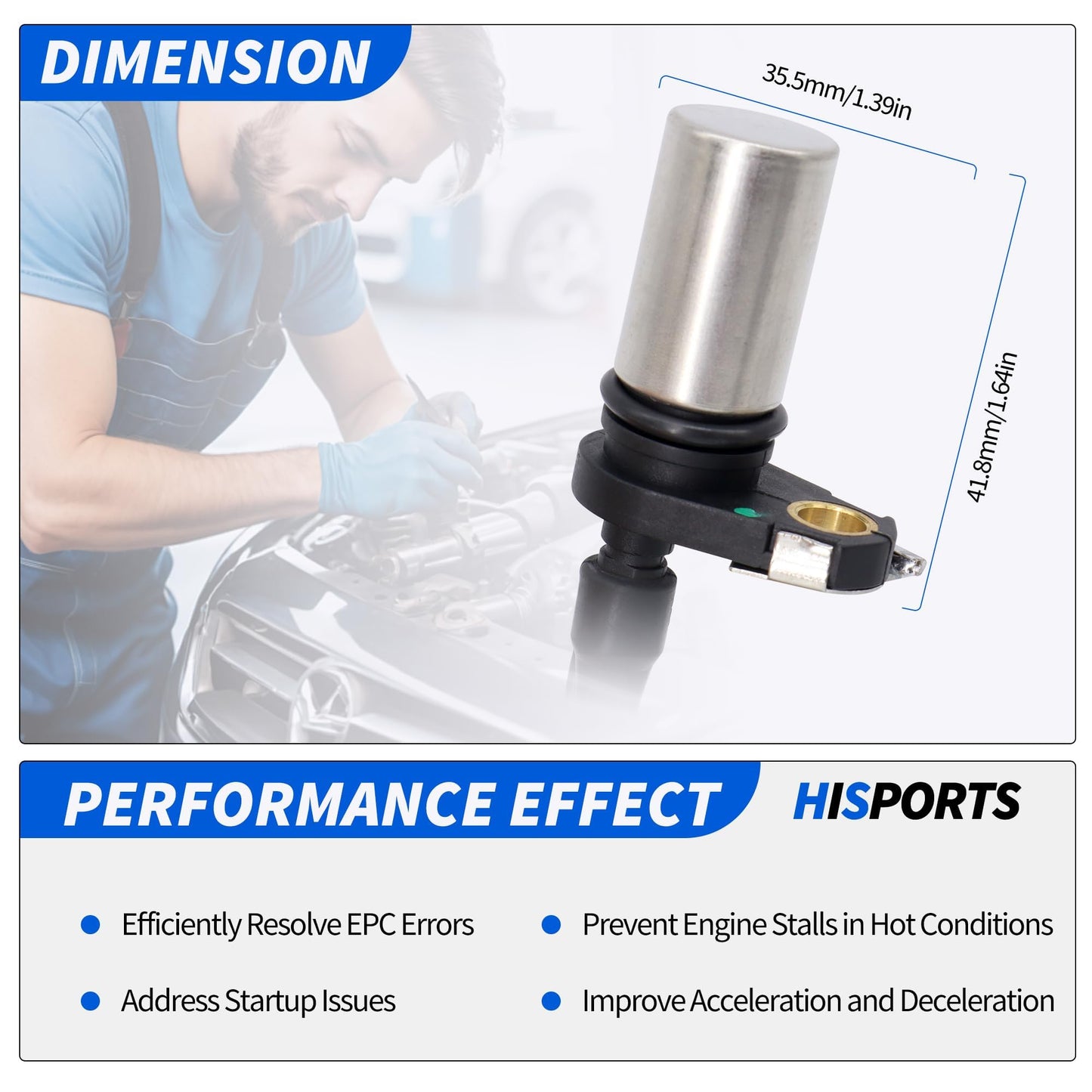 HiSport 9008019024 Engine Crankshaft Position Sensor Compatible with Lexus HS250H 2010-2012, Pontiac Vibe 2009-2010, Scion TC 2005-2010 XB 2010-2013, Toyota Camry Corolla Highlander Matrix RAV4 Solara