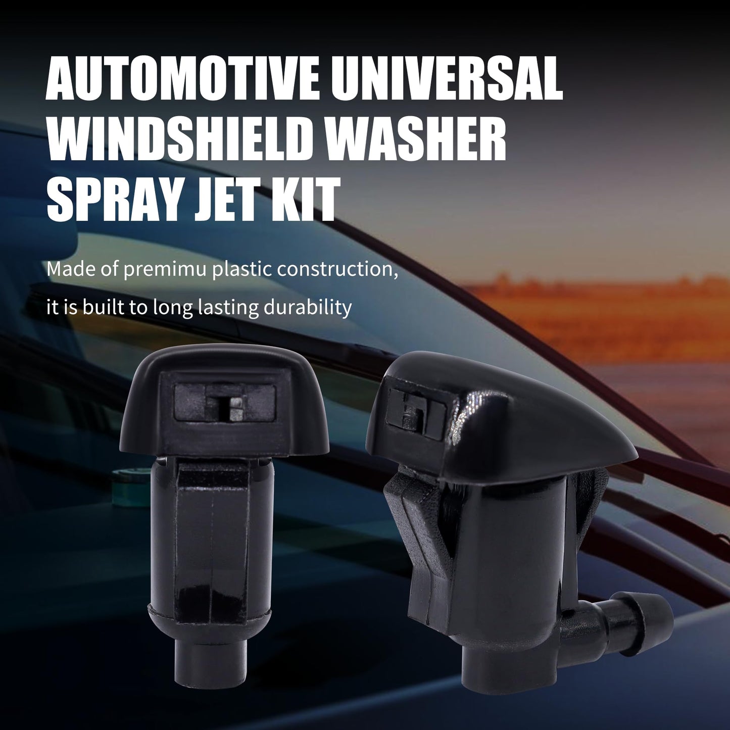HiSport 85381-AE020 Windshield Sprinkler Wiper Nozzle - Compatible with Toyota Sienna 2003-2010 Solara 2004-2008 - (Two Side)