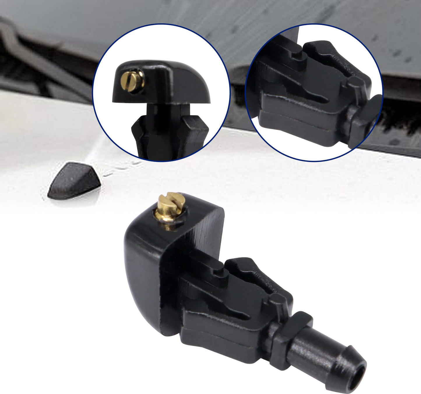 HiSport 3W7Z17603AA Windshield Sprinkler Wiper Nozzle - Compatible with Ford Flex E-150 E-250 E-350 Super Duty E-450 Super Duty F-150 Crown Victoria Taurus X Five Hundred Freestyle 2003-2014