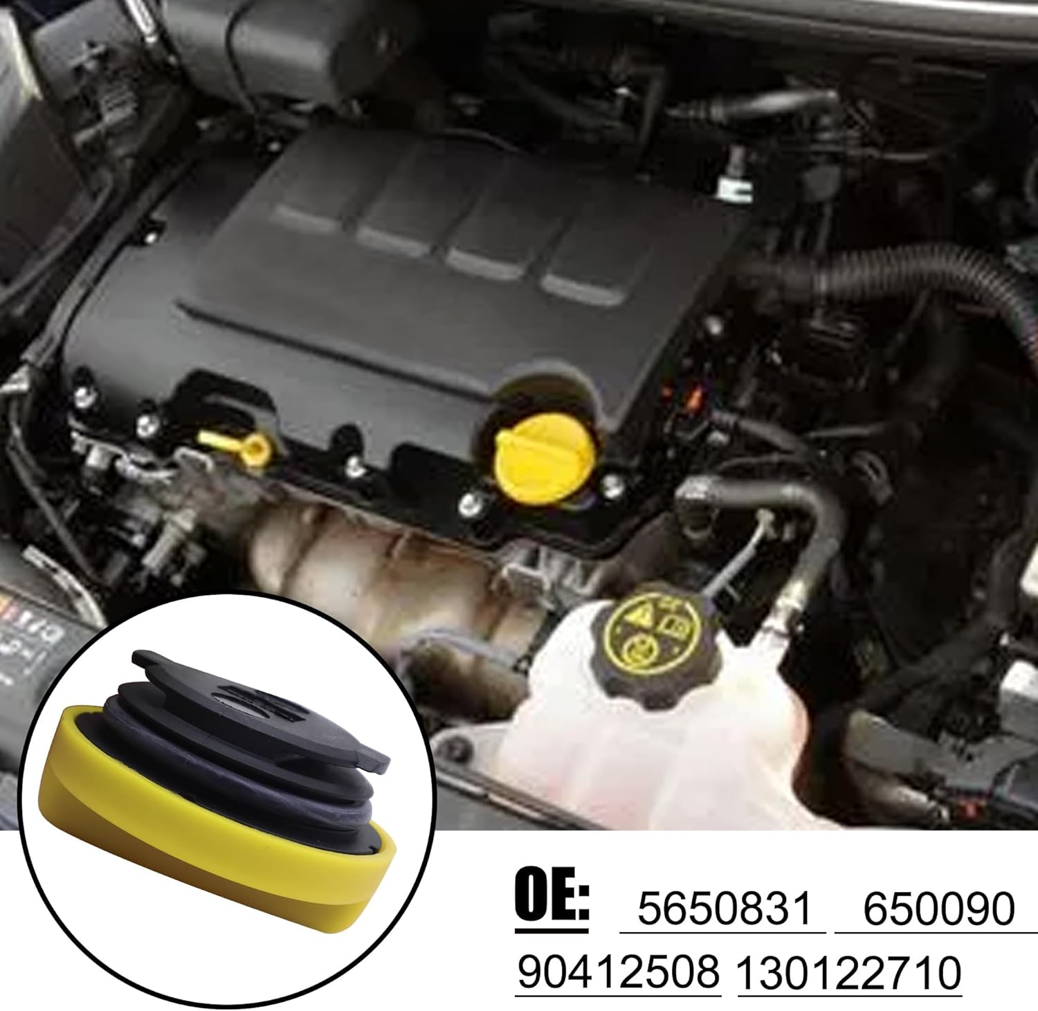 HISports Öleinfülldeckel，Kompatibel mit Opel Astra G Zafira A Vectra B 90412508, 5650831