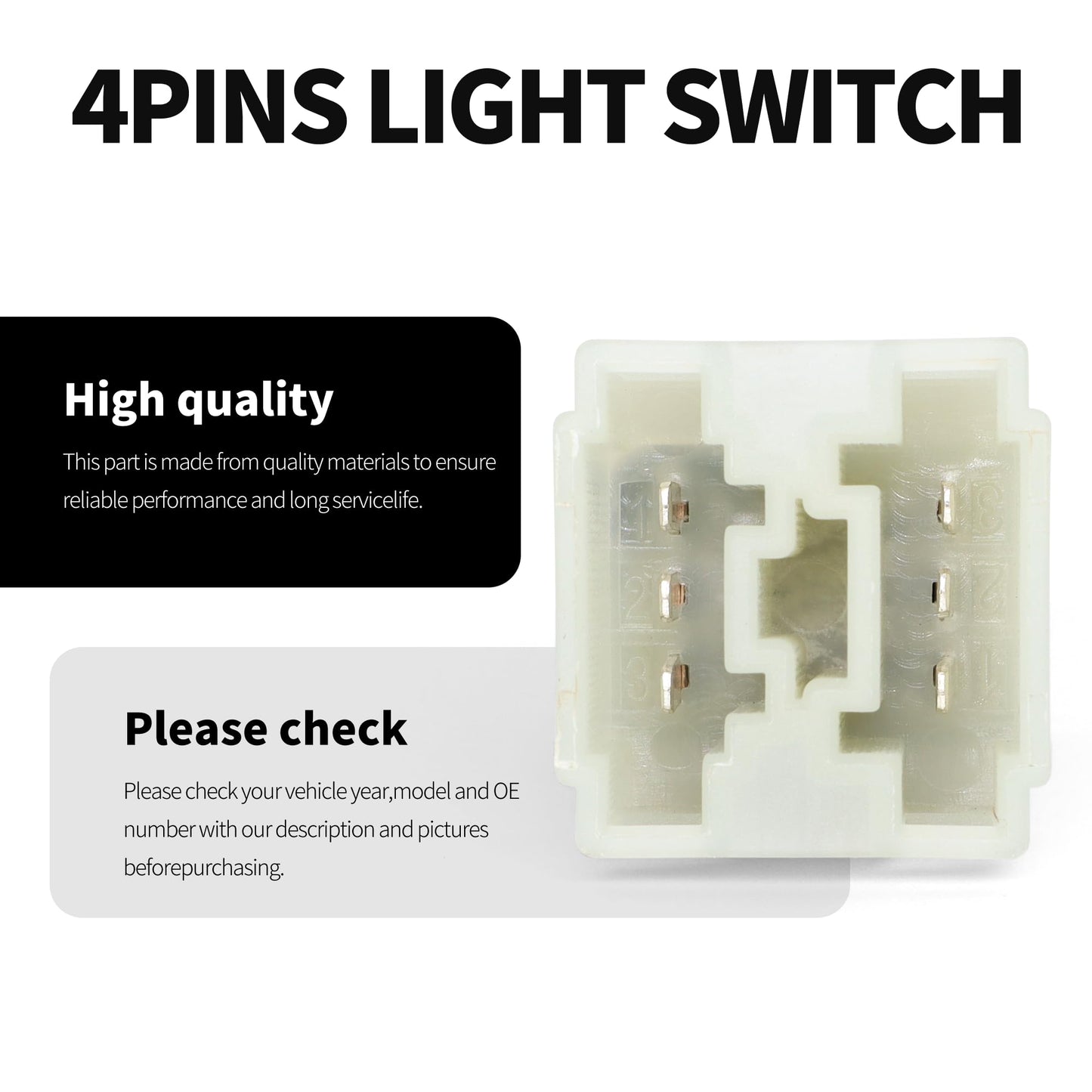 HiSport 0015453109 Brake Light Switch Lamp 6 Pins - Compatible with Mercedes-Benz C280 E430 S350 G550 SL500 SLK320 CL600 CLK55 Dodge Sprinter 3500 Sprinter 2500 Chrysler Crossfire 1999-2010