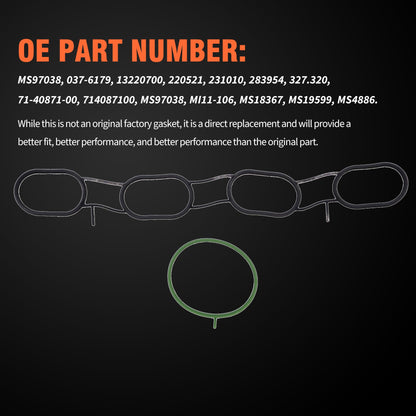 HiSport MS97038 Intake Manifold Gasket Set Compatible with Chevrolet City Express 2015-2018,Replacement for Nissan NV200 2013-2020 2.0L,Sentra 2007-2012,Versa 2007-2012,Cube 2009-2013 1.8L