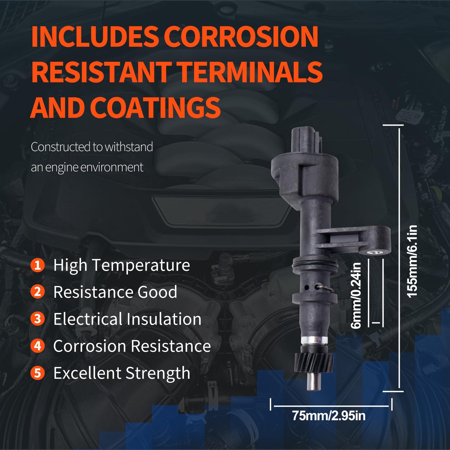 HiSport 78410-S04-901 Transmission Speed Sensor - Compatible with Honda Civic 1996 1997 1998 1999 2000 L4 1.6L - Replace 78410S04901 917-638 2VSS0126