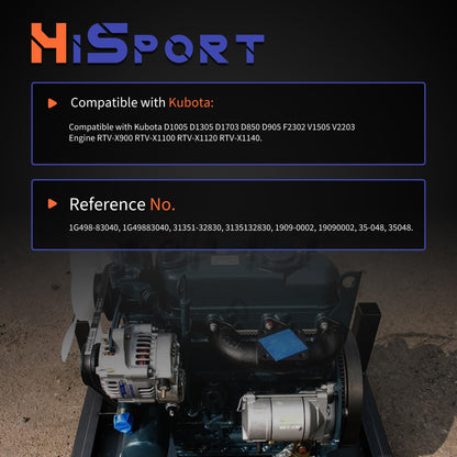 HiSport Coolant Temperature Sensor 1G498-83040 Compatible with Kubota D1005 D1305 D1703 D850 D905 F2302 V1505 V2203 Engine RTV-X900 RTV-X1100 RTV-X1120 RTV-X1140, 31351-32830 1G49883040 1909-0002
