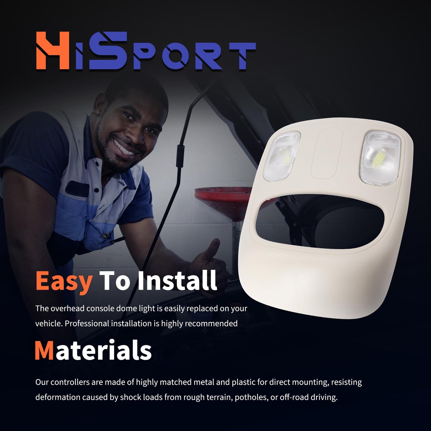 HiSport Overhead Console Dome Light - Compatible with Dodge Ram 1500 2500 3500 4500 5500 Accessories Replaces 1DK78BD1AA 1DK78TL2AA