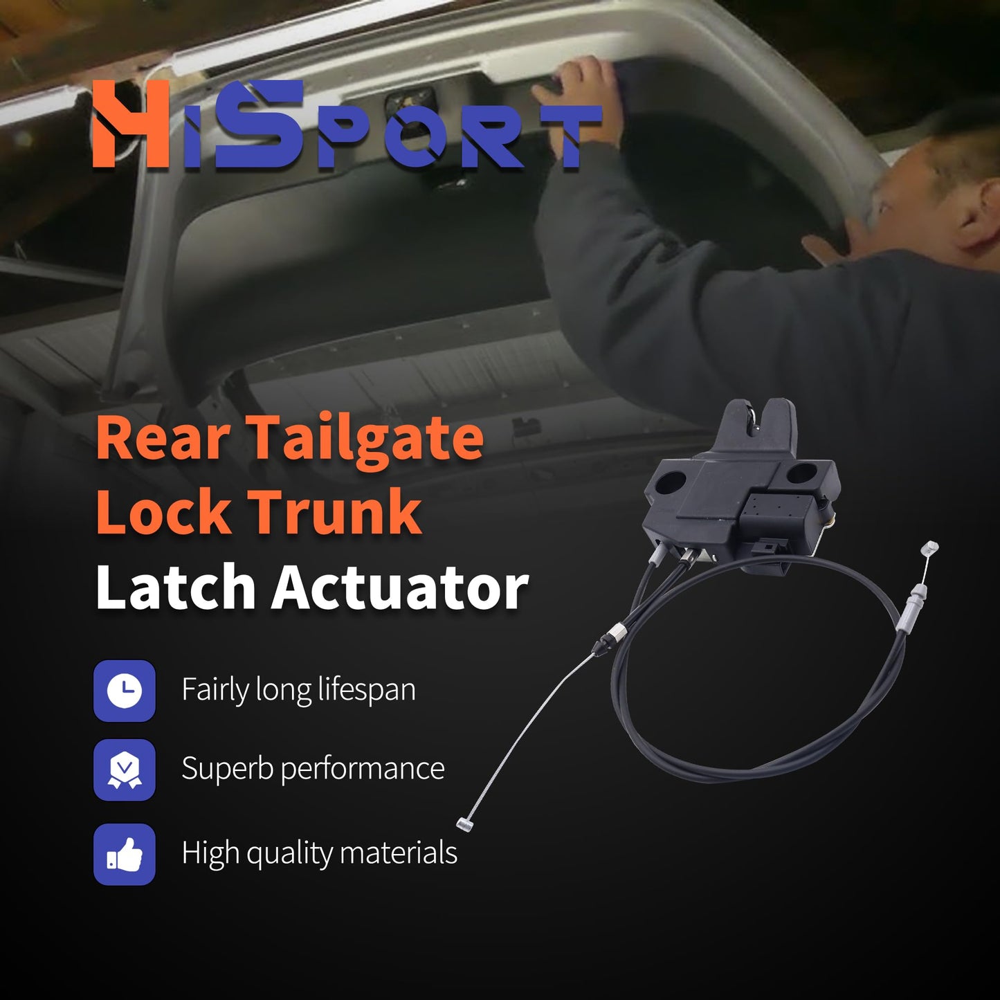 HiSport Trunk Lid Door Lock Latch Actuator with Lock Cable 64600-53060 Compatible with Lexus 2008-2014 is F,2006-2013 IS250 IS350