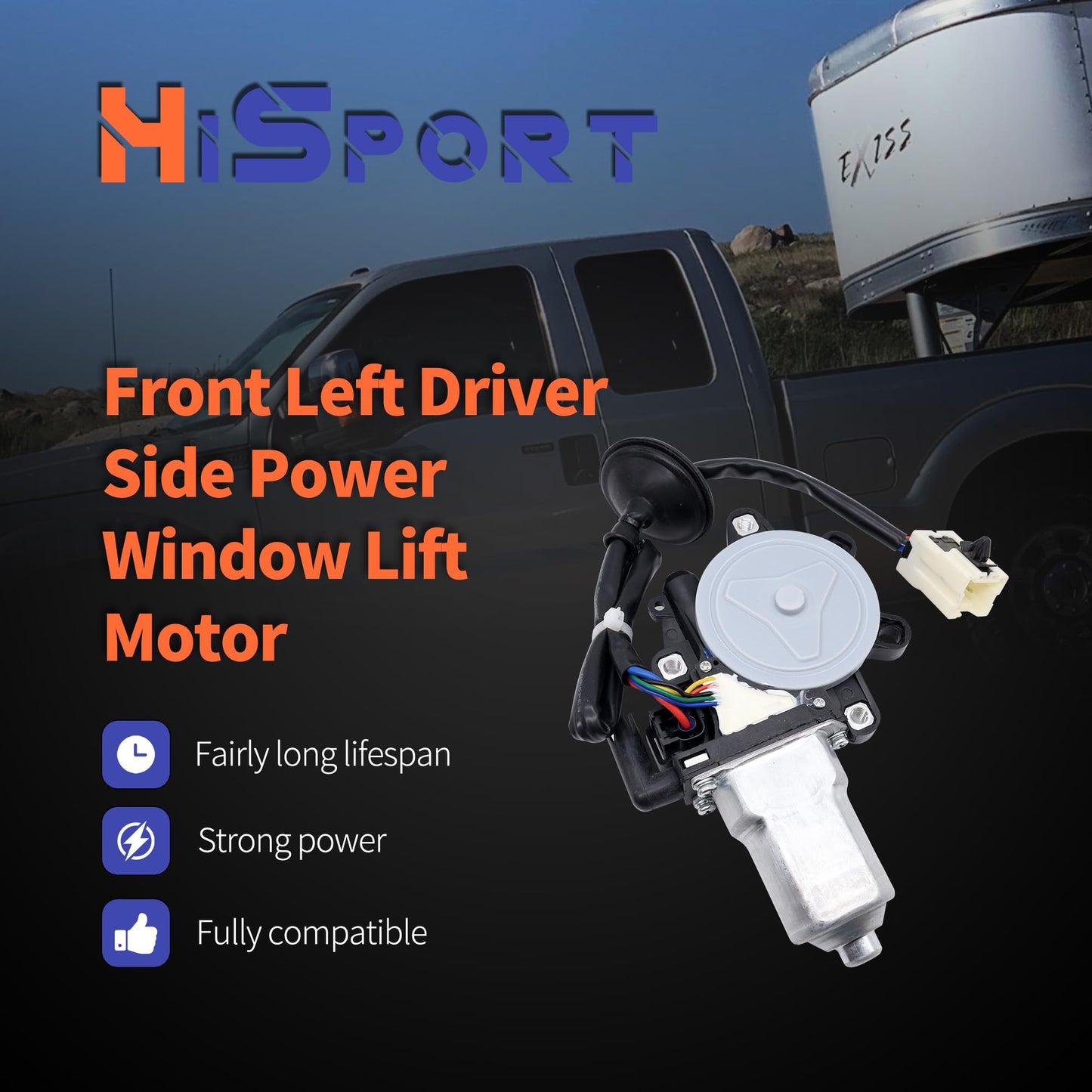 HiSport Front Left Driver Side Power Window Lift Motor - Compatible with Infiniti G35 2003-2007 Nissan 350Z 2003-2009 Replaces 80731CD000 80731CD001 80731CD00A