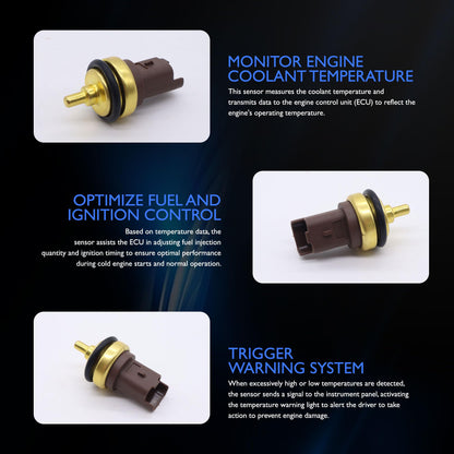 HiSport Engine Coolant Temperature Sensor - Compatible with Mini Replaces 13627535068 7535068 96566364 1338F3