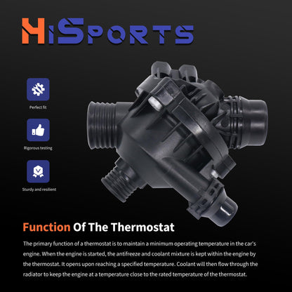 HiSport Engine Coolant Thermostat Housing Assembly 11537549476 - Compatible with BMW Z4 X3 535xi 535i xDrive 535i 530xi 530i 528xi 528i xDrive 528i 525xi 525i 335xi 335is 335i xDrive 335i 2006-2016