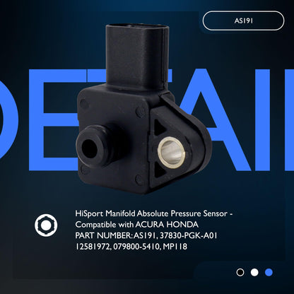 HiSport MAP Manifold Absolute Pressure Sensor - Compatible with Acura Honda Saturn Replaces 37830-PGK-A01 079800-5410 12581972
