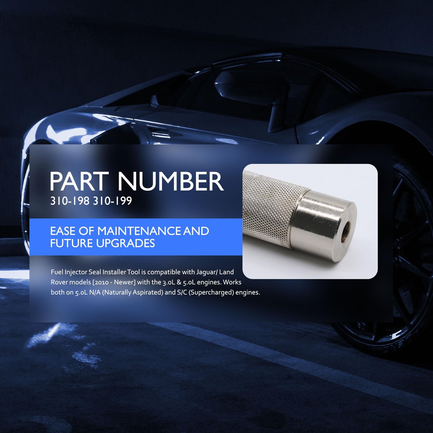 HiSport 310-198 310-199 Fuel Injector Seal Install Tools Replacement for Land Rover/Jaguar 3.0L & 5.0L Engines Fuel Injector Teflon Seals