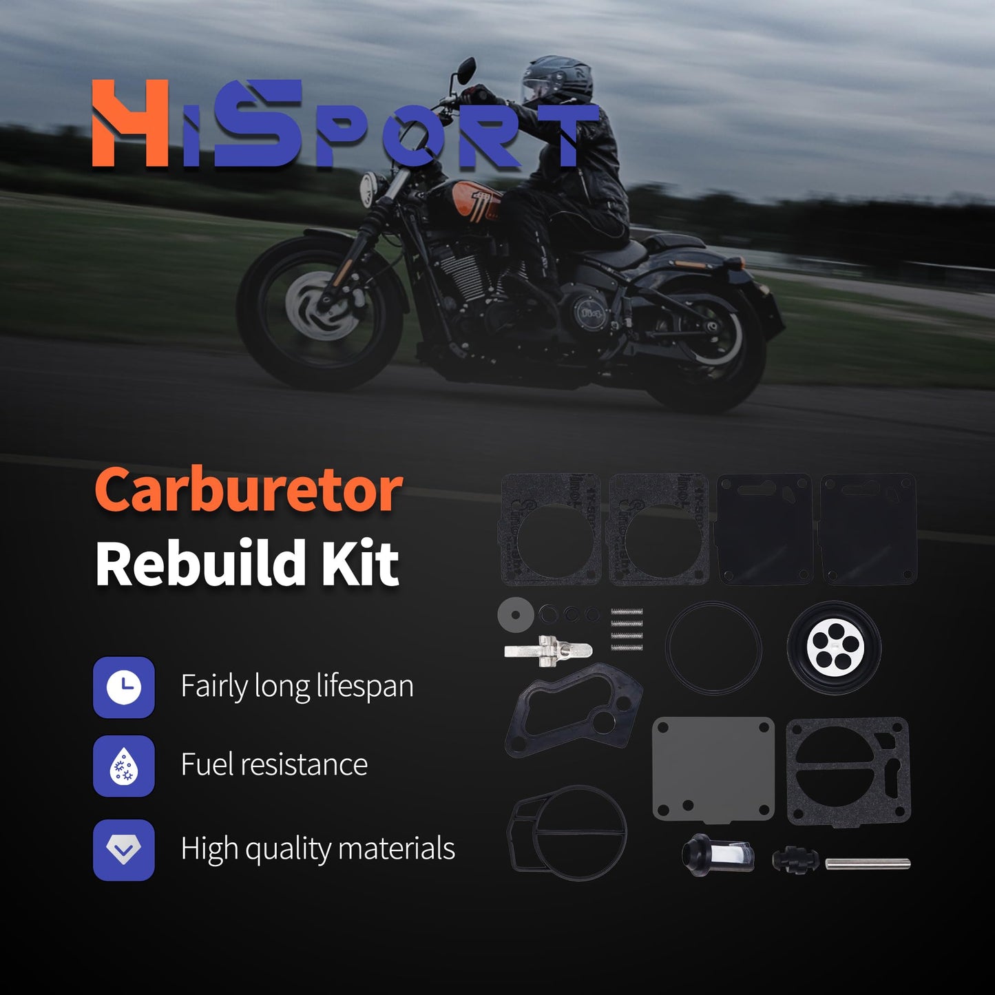 HiSport Carb Carburetor Repair Kits Compatible with Yamaha VXR Wave Blaster Wave Raider XL700 XL760, Replacement for all 38/40/44/46mm Super BNI Carbs, Pack of 2