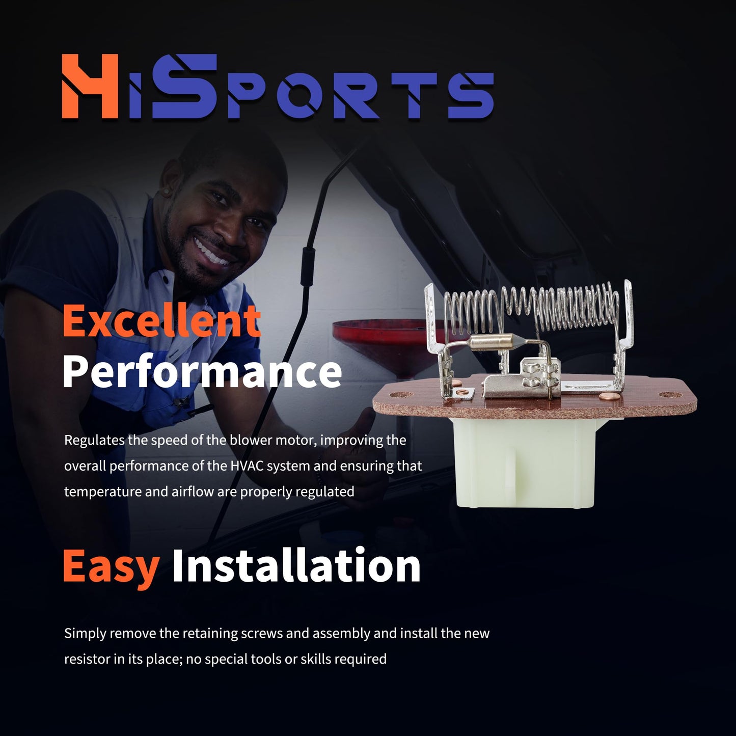 HiSport 973-013 973-404 HVAC Blower Motor Resistor Compatible with Ford E-150 E-250 E-350 E-450 E-550 F-250 F-350 F-450 F-550 Super Duty Replacement for 4C2Z19A706AA 4P1363