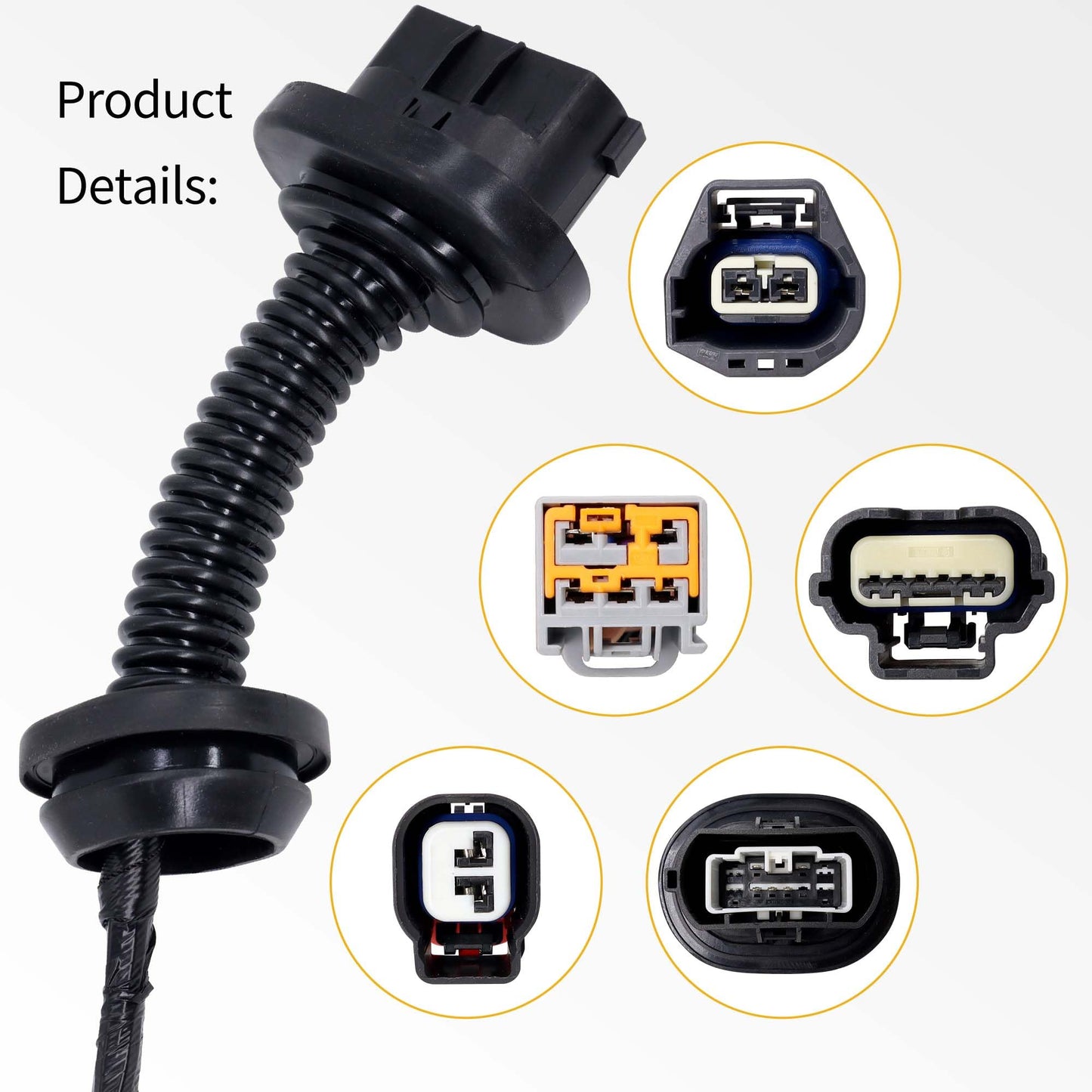 HiSport Rear Driver Side LH Door Jumper Wire Harness Assembly 9L3Z-14631-CAA Compatible with Ford F150 Crew Cab 2009-2014, 45inch