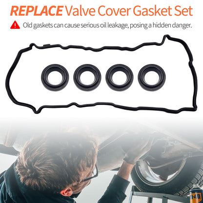 HiSport Valve Cover Gasket Set - Compatible with Nissan 2007-2012 Altima 2.5L 2008-2012 Rogue 2.5L 2007-2012 Sentra 2.5L - Replace VS50777R