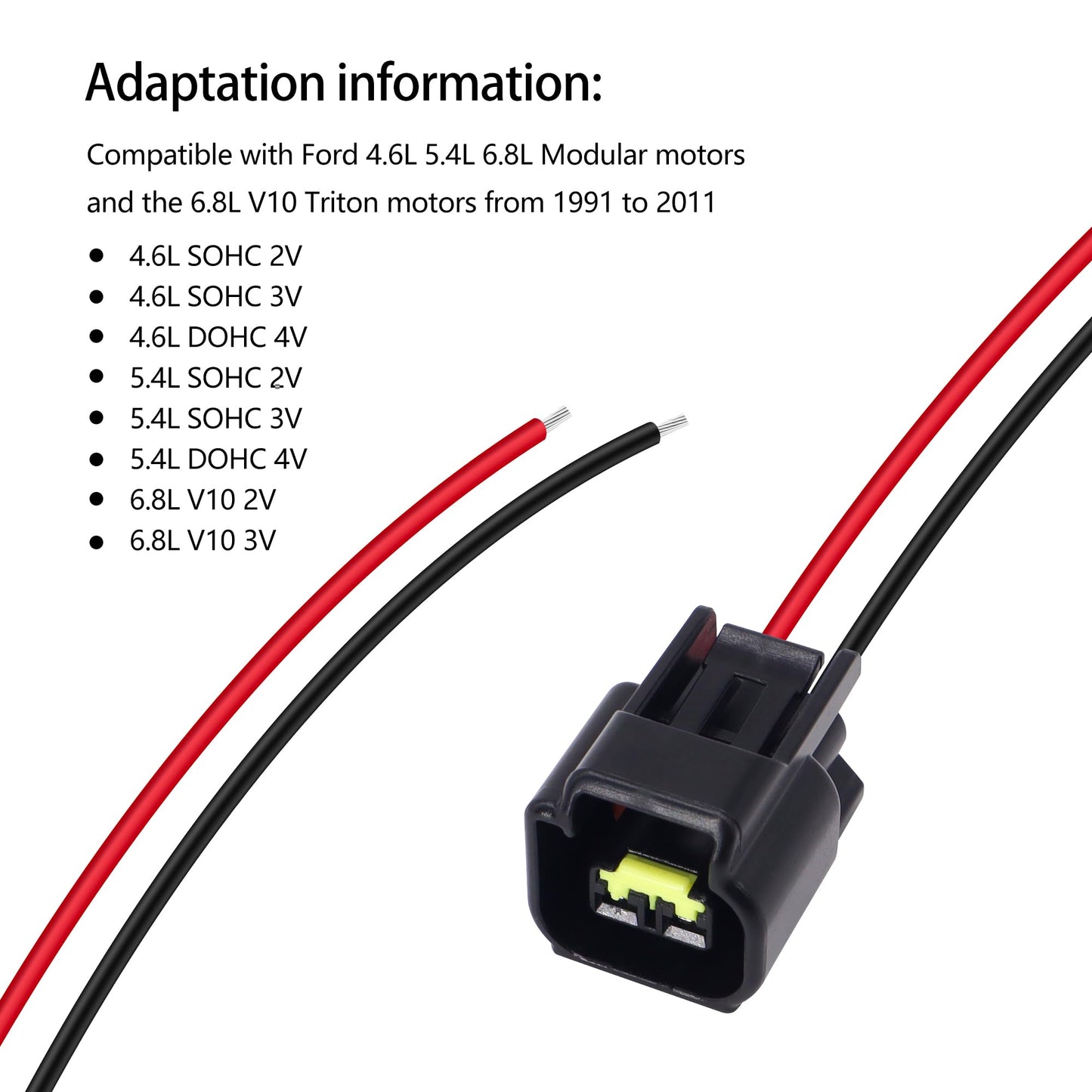 HiSport Ignition Coil Camshaft Crankshaft Position Sensor Connector Pigtail Harness Compatible with Ford Mustang F-150 F-250 F-350 4.6L 5.4L 6.8L,8PCS