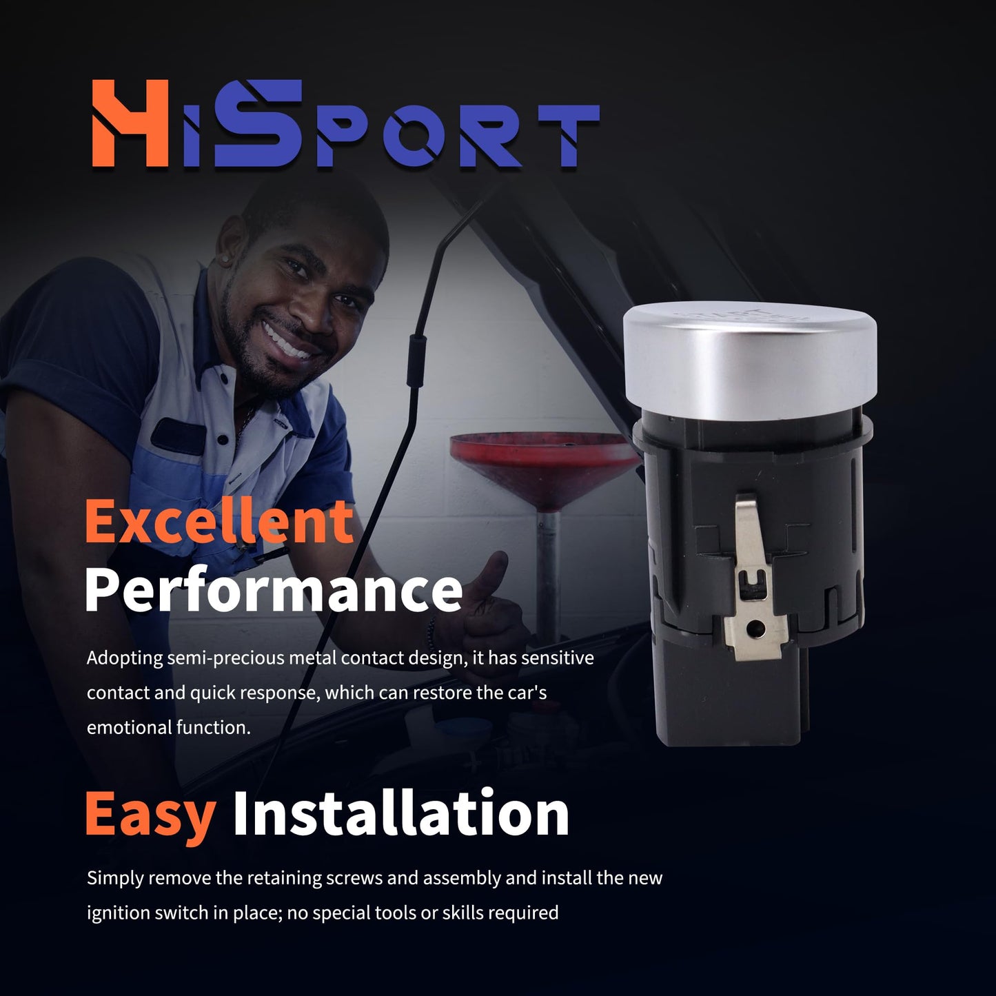 HiSport 4G1905217A Push Button Starter Switch - Compatible with Audi A6 2012-2018 A6 Quattro 2012-2018 A7 2016-2018 A7 Quattro 2012-2018 RS7 2014-2018 S6 2013-2018 S7 2013-2018