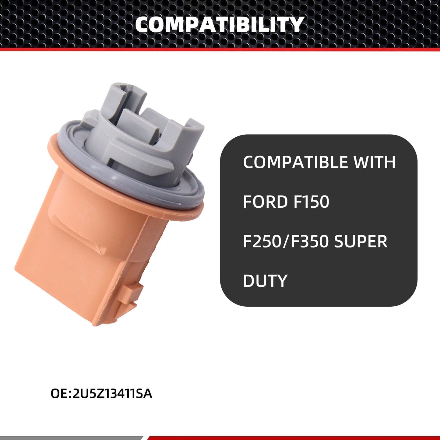 HiSport 2U5Z-13411-SA 2PCS Turn Signal Lamp Socket Compatible with Ford Crown Victoria Escape F-150 250 350 450 550 Super Duty Fiesta Focus Freestyle Fusion Mustang Ranger, Lincoln MKZ, Mercury Marine