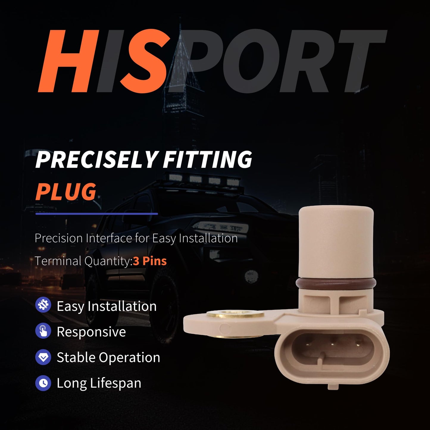 HiSport 12591720 Engine Camshaft Position Sensor - Compatible with Chevy Express 1500/2500/3500/4500 Silverado 1500/2500 HD/3500 HD Tahoe SSR 2004-2016 4.8L 5.3L 6.0L 6.2L 6.6L 7.0L 8.1L