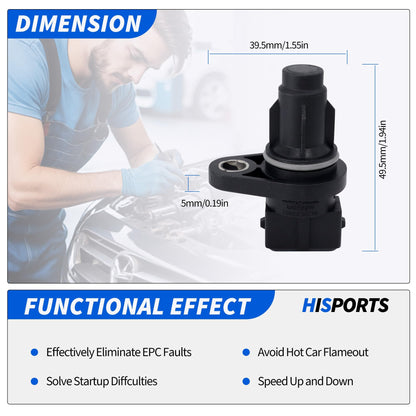 HiSport Engine Camshaft Position Sensor - Compatible with Hyundai Accent 2007 2008 2009 2010 2011;Kia Rio 2006 2007 2008 2009 2010 2011,Rio5 2006 2007 2008 2009 2010 2011 Replaces PC780