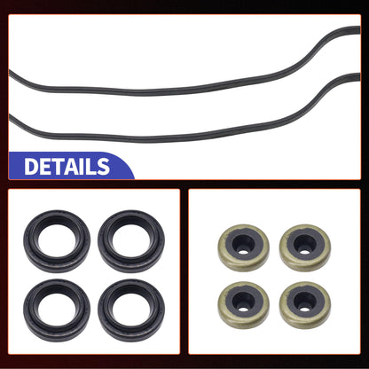 HiSport Engine Valve Cover Gasket Set - Compatible with Honda Accord 2.3L 1998 1999 2000 2001 2002 2.2L 1994 1995 1996 1997 - Replace VS50493R