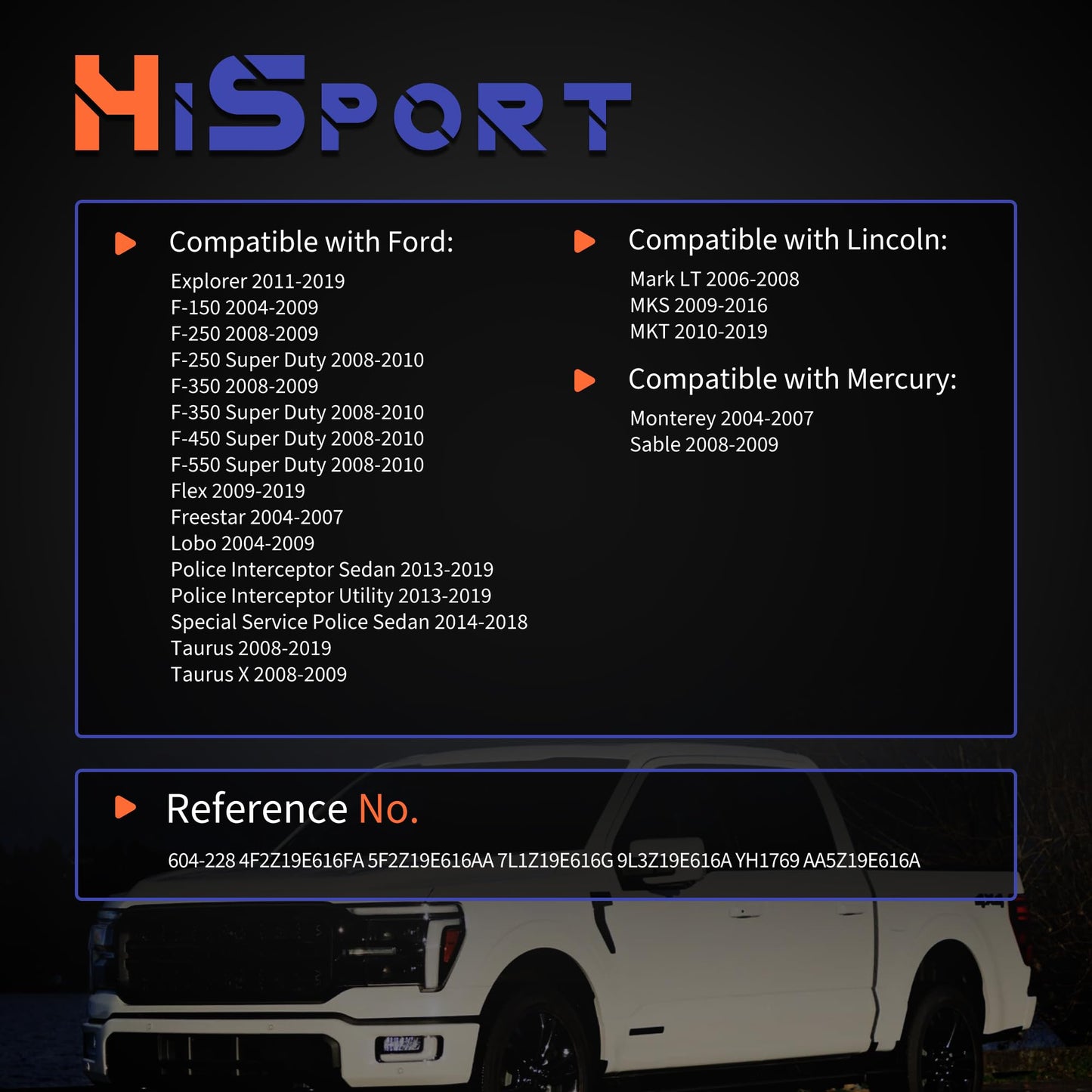 HiSport 604-228 HVAC Heater Blend Door Actuator - Compatible with Ford Explorer F-150 F-250 F-350 F-450 F-550 Super Duty Flex Lobo Taurus X Lincoln Mark LT MKS MKT Mercury Monterey Sable 2004-2019