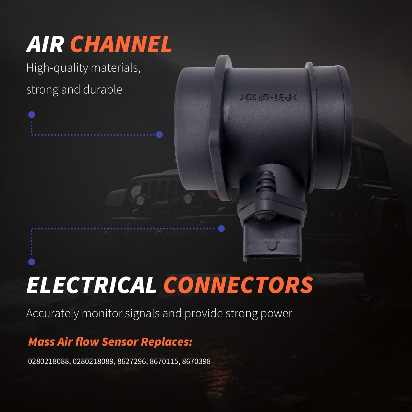 HiSport 0280218089 MAF Mass Air Flow Sensor - Compatible with Volvo C70 S60 S80 V70 XC70 XC90 Replaces 8627296 8670115 8670398