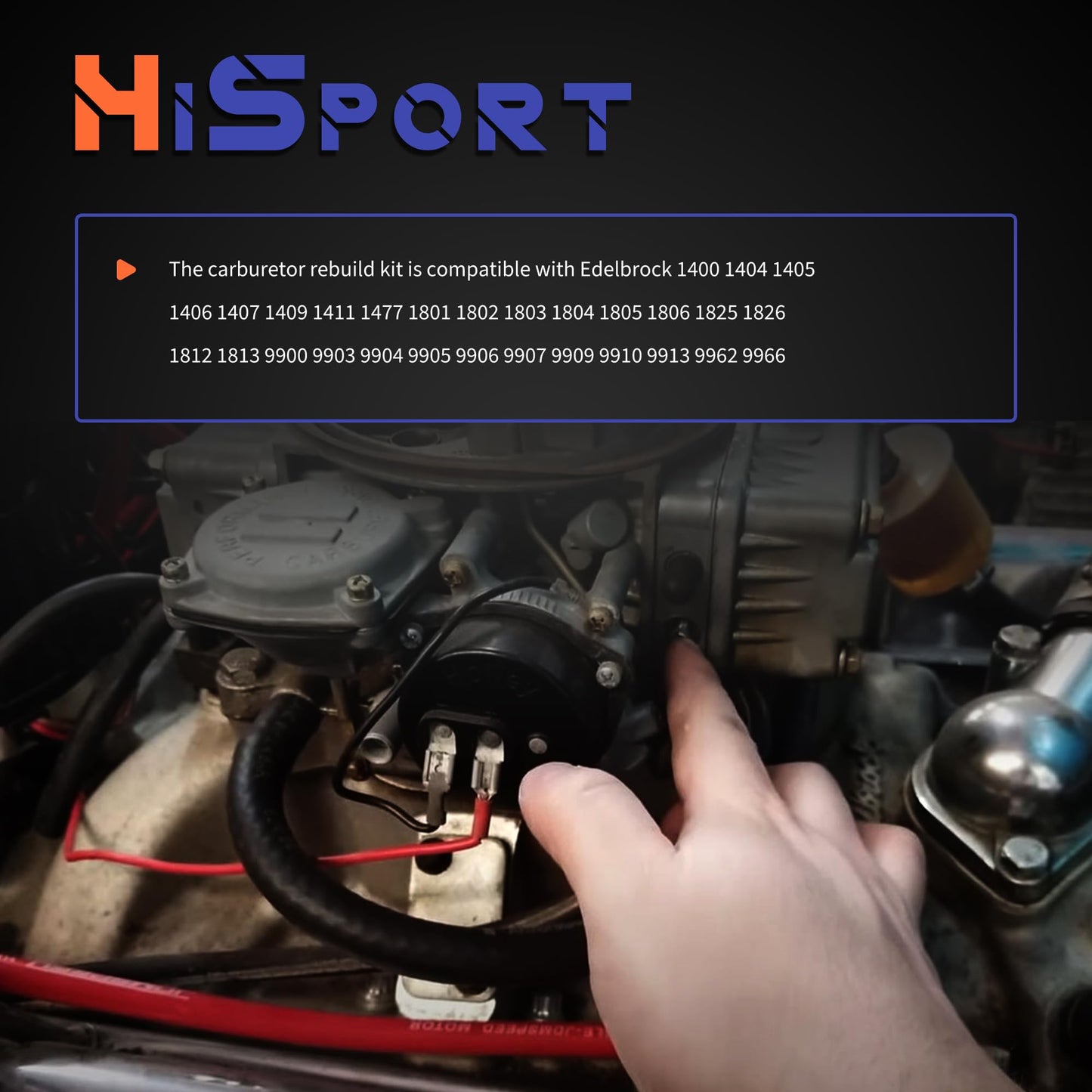 HiSport Carburetor Rebuild Kit with Bowl Cover Gasket Compatible with Edelbrock 1406 1405 1407 1408 1409 1410 1411