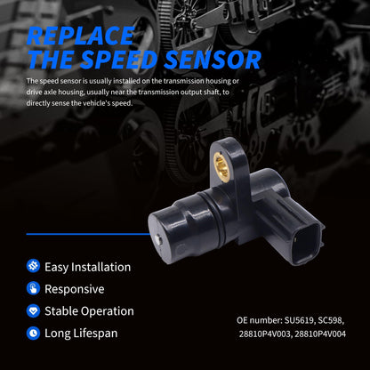 HiSport Automatic Transmission Input Shaft Speed Sensor Compatible with Honda Accord 1998-2002 Civic 2002-2005 Odyssey 1998 Cr-v 1997-2001 Replaces SU5619 SC598 28810P4V003 28810P4V004