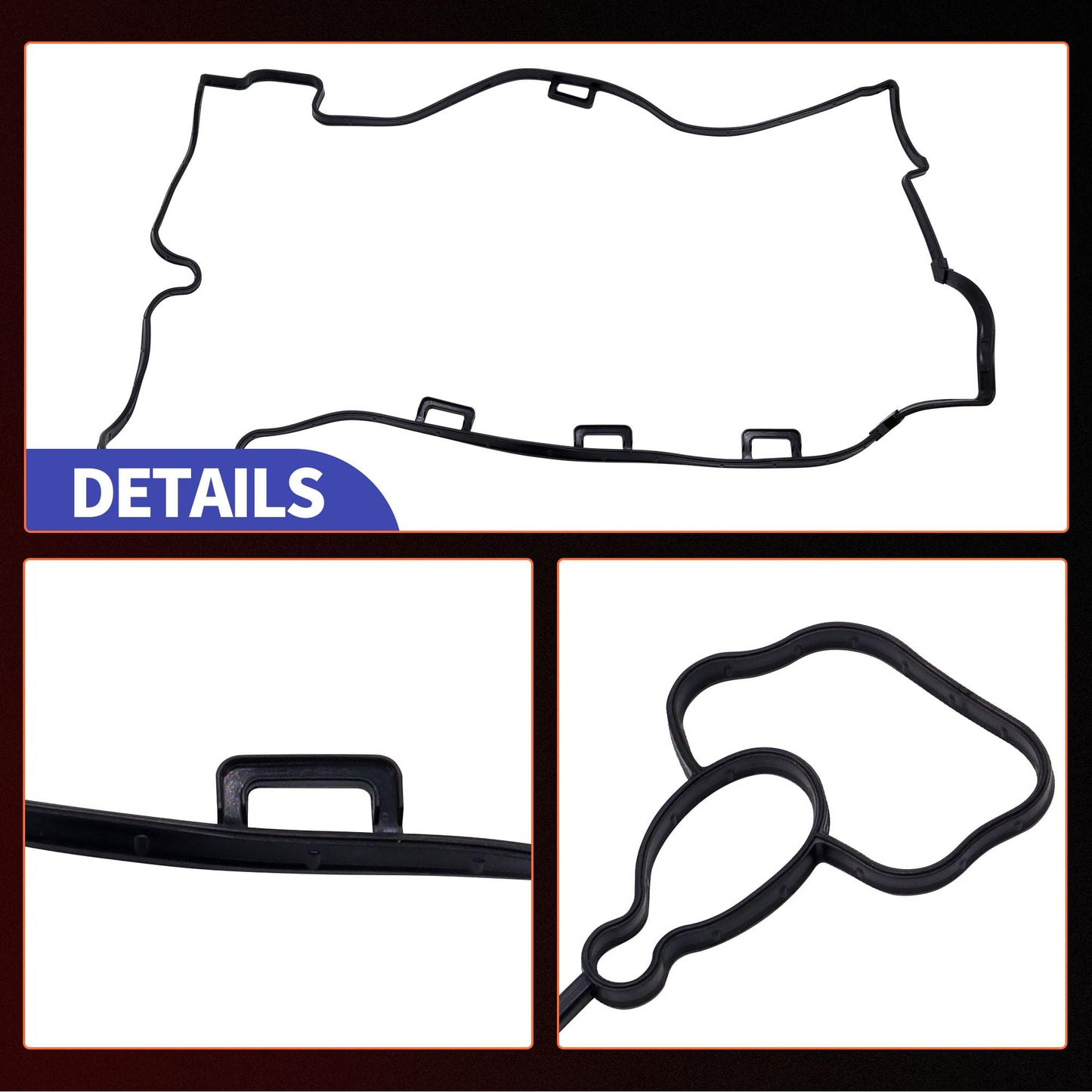 HiSport Valve Cover Gasket VS50778R - Compatible with Buick Allure Lacrosse Regal Verano Chevy Captiva Sport Cobalt Equinox HHR Impala Malibu Orlando GMC Terrain Pontiac Solstice Saturn Sky