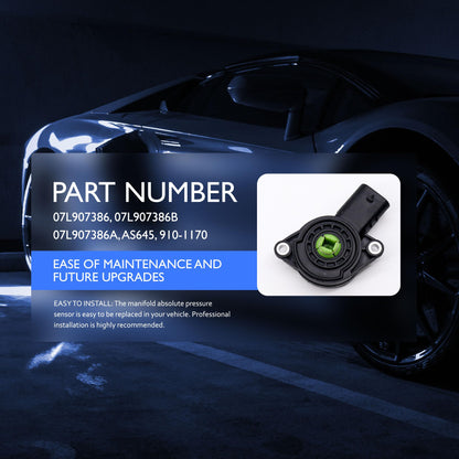 HiSport Manifold Absolute Pressure Sensor - Compatible with Audi Volkswagen Replaces 07L907386 07L907386B 07L907386A AS645 910-1170
