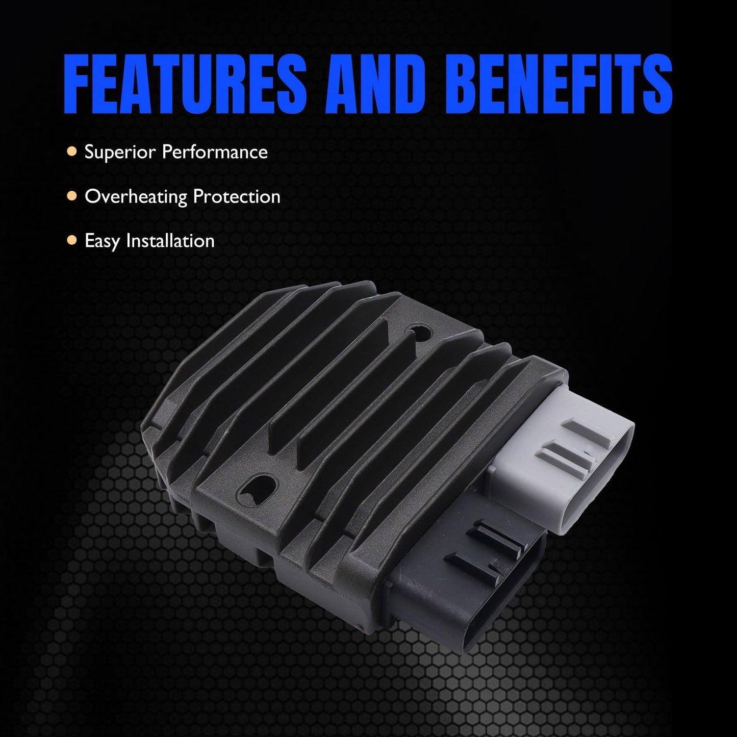 Hisport Voltage Regulator Rectifier - Compatible with Yamaha Grizzly 550 2009-2014/ Rhino 700 2008-2013/ Viking 700 2014-2023/ Kodiak 700 2016-2023/ Wolverine 700 2016-2018 Replaces 1D7-81960-01-00