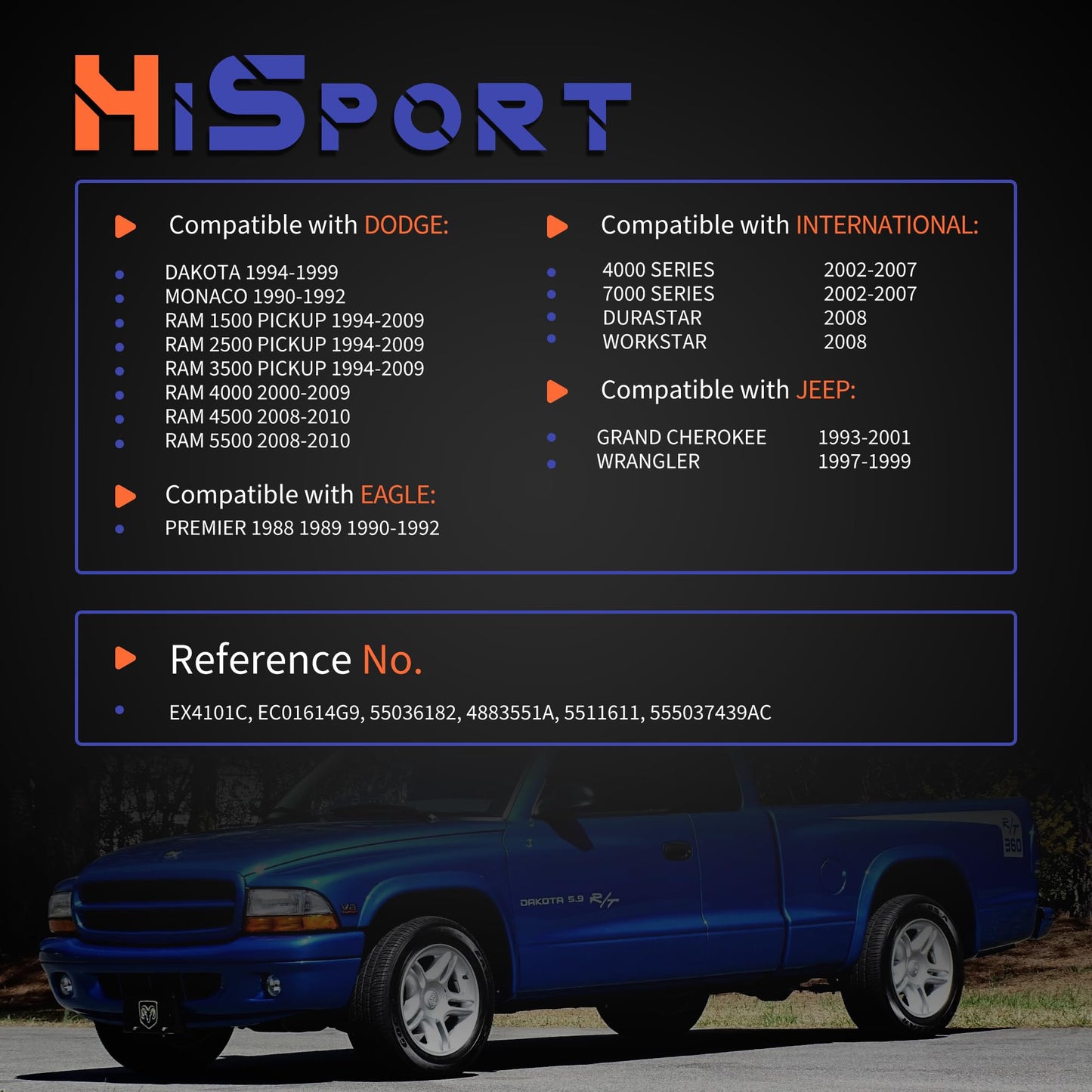 HiSport A/C Orifice Tube - Compatible with Dodge Jeep Eagle Replaces EX4101C EC01614G9 55036182 4883551A