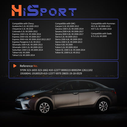 HiSport 12611102 Starter Motor 12V 1.4Kw 9-Tooth - Compatible with Chevy Avalanche Cheyenne Colorado Express 1500 2500 3500 Express Pasajeros Silverado 1500 Suburban 1500 Tahoe 2008-2017