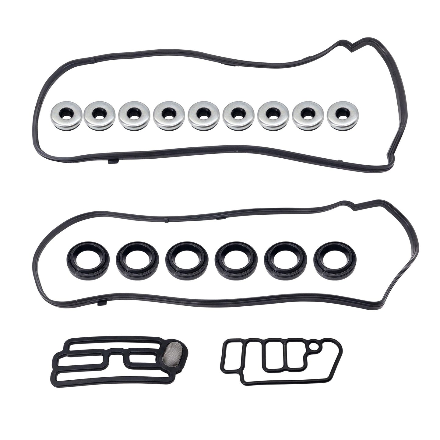 HiSport Engine Valve Cover Gasket Set - Compatible with Acura MDX RDX RL TL TSX ZDX Compatible with Honda Accord Crosstour Odyssey Pilot Ridgeline 3.5L 3.7L 2005-2018 - Replace VS50773R