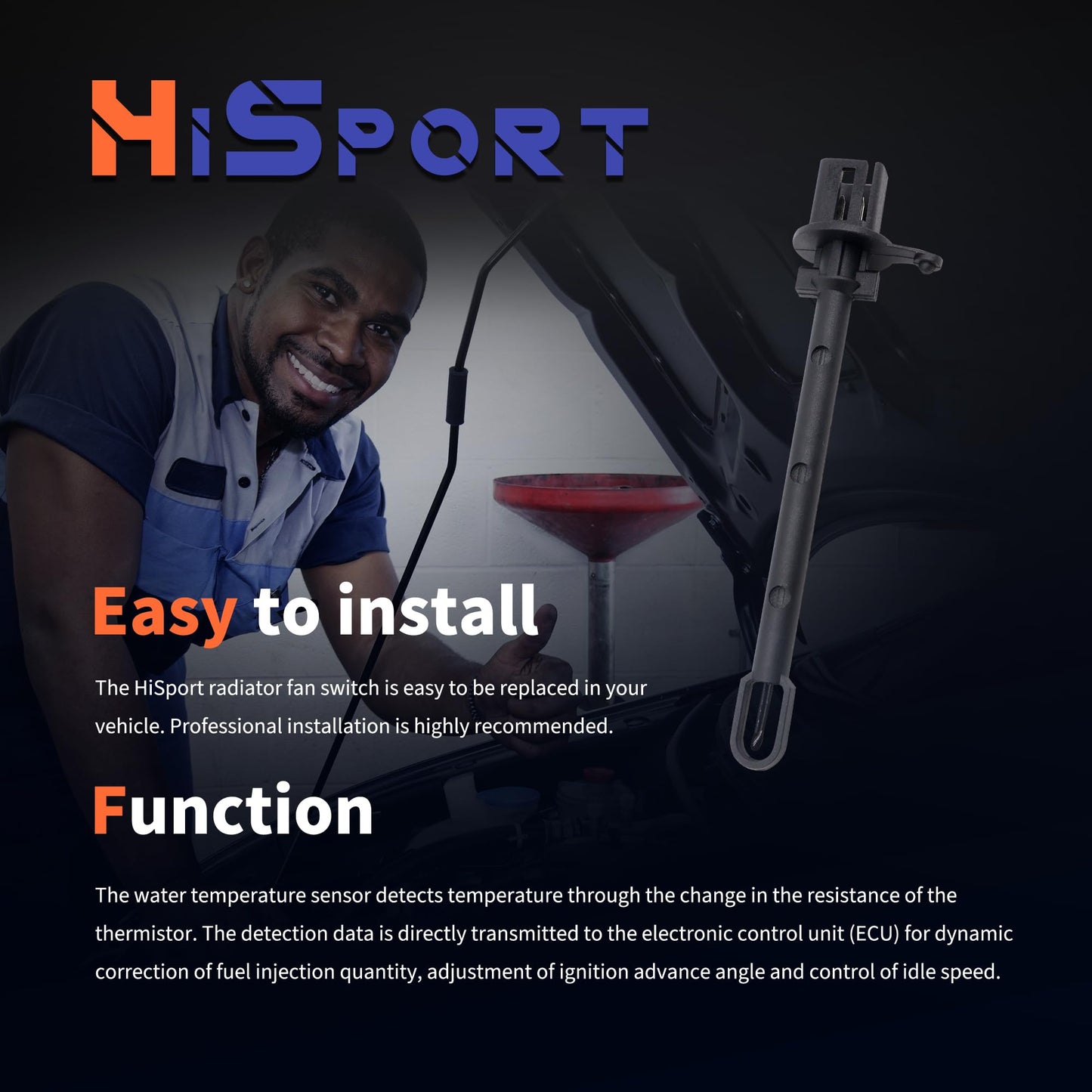 HiSport A/C Evaporator Temperature Sensor 926-567 Compatible with Ford Fusion 2006-2012 & Lincoln MKZ 2007-2012 & Mercury Milan 2006-2011, AX163, 6E5Z19C734BA, YH1662, 1713043