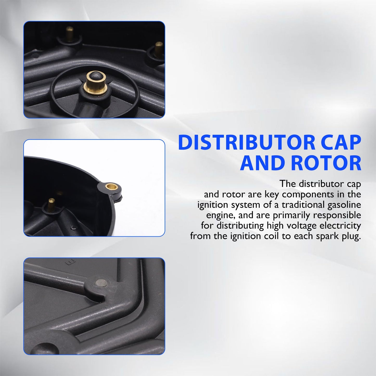 HiSport Ignition Distributor Cap and Rotor Kit - Compatible with Chevy Astro Blazer C1500 Express 1500 Express 2500 K1500 P30 S10 Silverado 1500 Silverado 1500 Classic - Replace 10452457 10452458