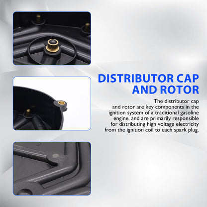 HiSport Ignition Distributor Cap and Rotor Kit - Compatible with Chevy Astro Blazer C1500 Express 1500 Express 2500 K1500 P30 S10 Silverado 1500 Silverado 1500 Classic - Replace 10452457 10452458