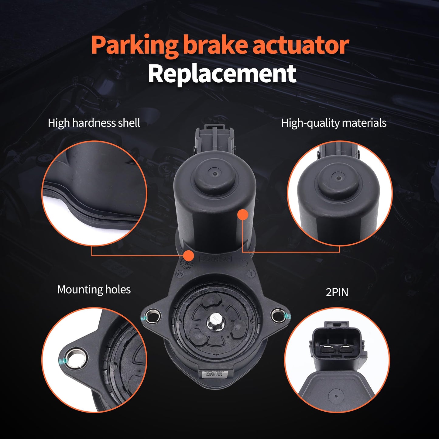 HiSport Rear Left or Right Parking Brake Actuator - Compatible with Ford F-150 2015-2023 Replaces FL3Z2B712A JL3Z2B712A