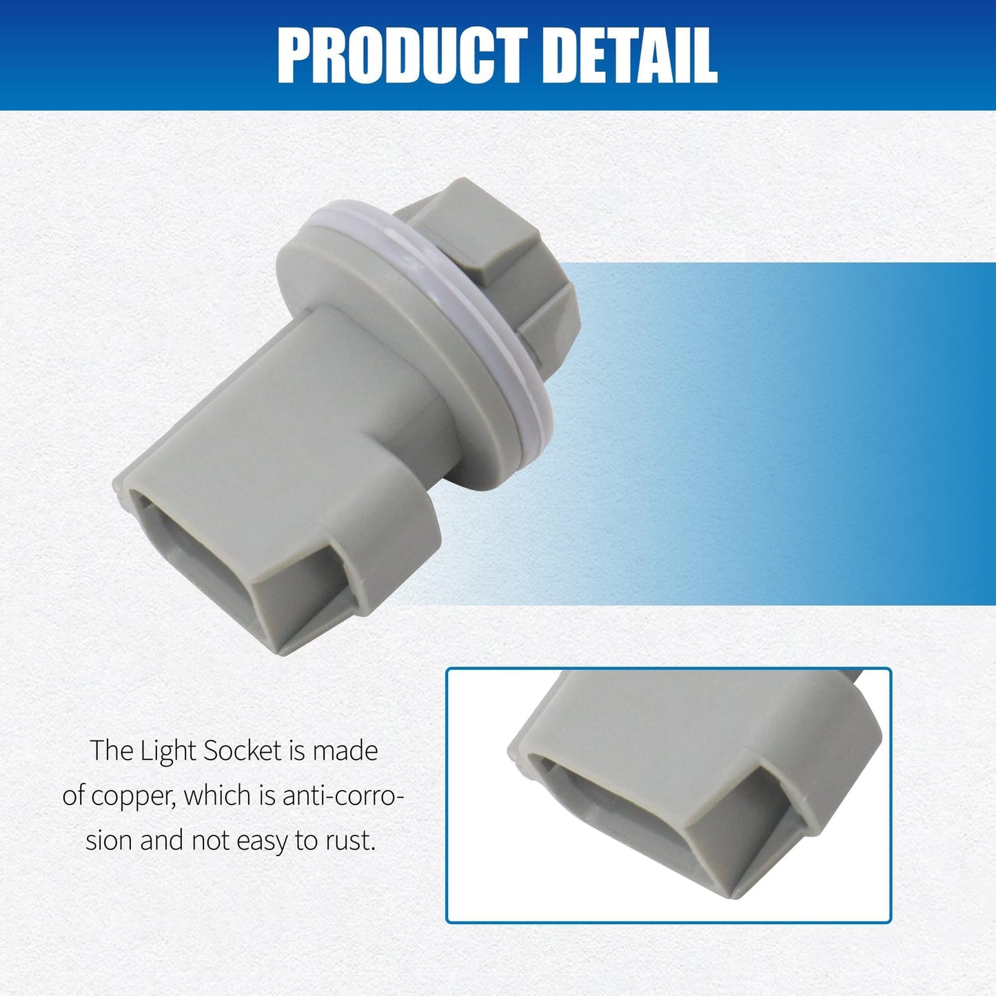 HiSport 2PCS F81Z13411AA 2Pin License Plate Light Socket Rear Tail Brake Lamp Plug for 2004-2021 Ford F150 F250 F350 Super Duty Fiesta Car License Plate Bulb Replace Replace AL8Z13411B