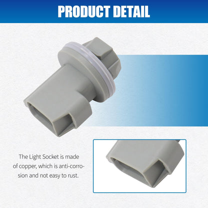 HiSport 2PCS F81Z13411AA 2Pin License Plate Light Socket Rear Tail Brake Lamp Plug for 2004-2021 Ford F150 F250 F350 Super Duty Fiesta Car License Plate Bulb Replace Replace AL8Z13411B