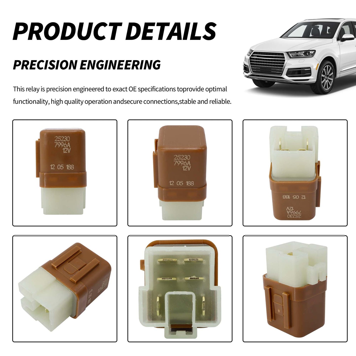 HiSport Relay 25230-7996A 6 Pins 12V Automotive Headlight Fan Relay Compatible with Nissan Infiniti Replacement for 25230-79963 25230-799