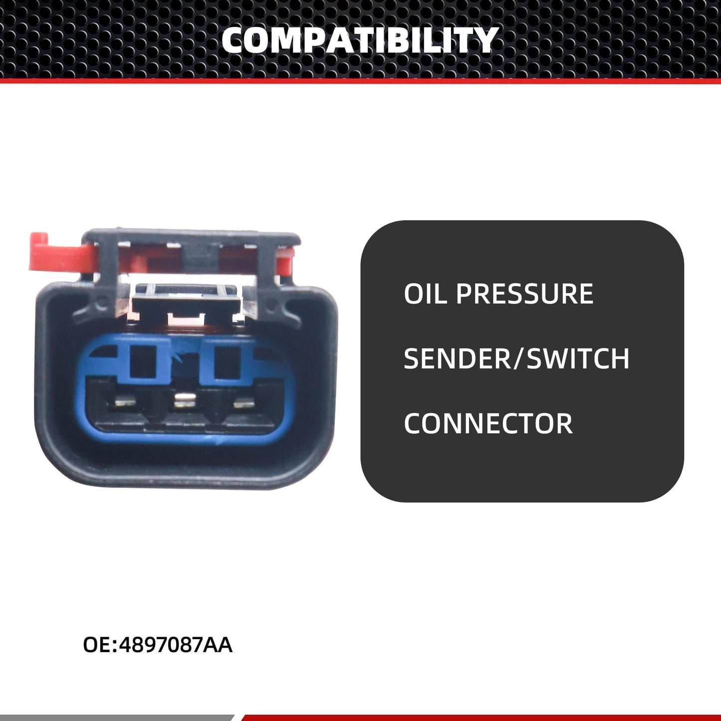 HiSport 4897087AA Camshaft Position Sensor Connector Compatible with Cadillac SRX STS XLR, Chrysler Cirrus, Dodge, Eagle, Jeep, Mazda, Mini Cooper, Mitsubishi, Plymouth Acclaim