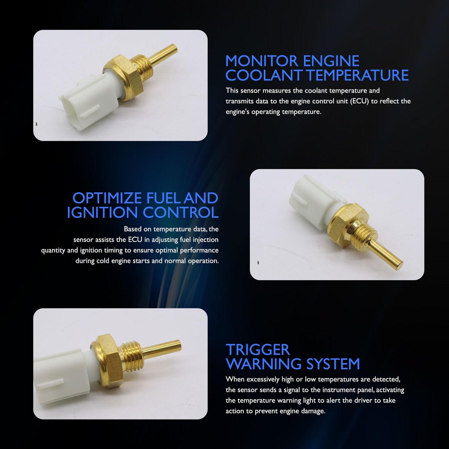 HiSport Engine Coolant Temperature Sensor - Compatible with Toyota Lexus Replaces 8942206010 8942233010 TX109