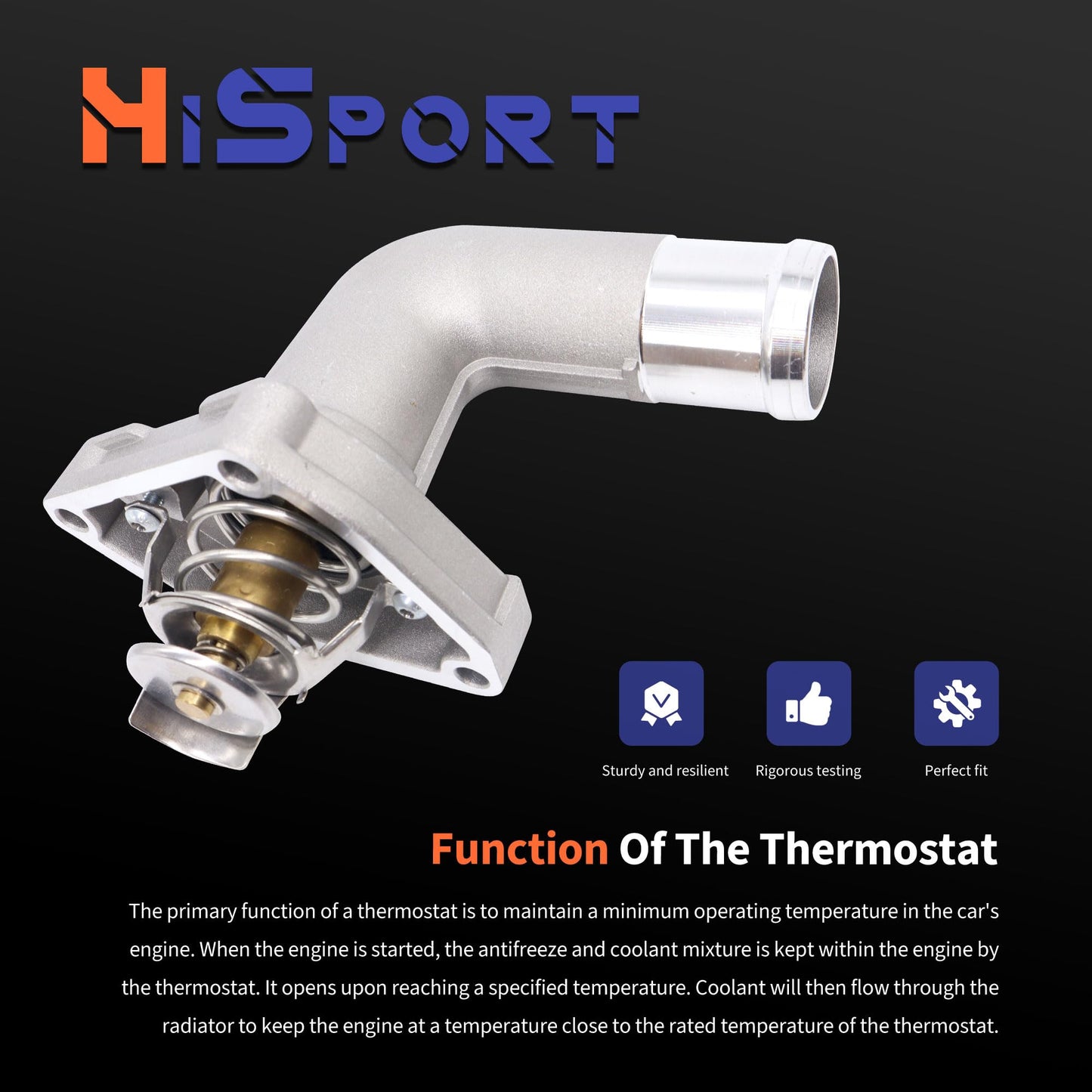 HiSport Engine Coolant Thermostat Housing Assembly - Compatible with Infiniti JX35 QX60 Nissan Altima Maxima Murano Pathfinder Quest Replace 212009HP0A 21200JA10A