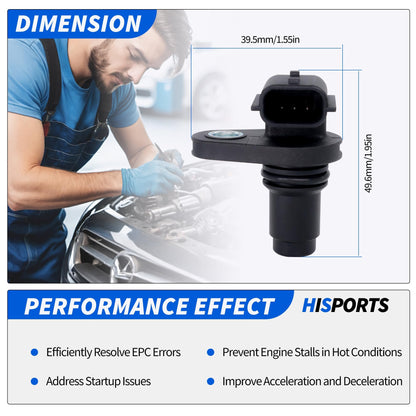 HiSport 23731-JA11A Engine Camshaft Position Sensor Compatible with Nissan 350Z 2008-2009 Altima 2007-2018 GT-R 2009-2018 Maxima 2009-2018 Murano 2008-2018 Pathfinder 2013-2018 Quest Sentra Rogue