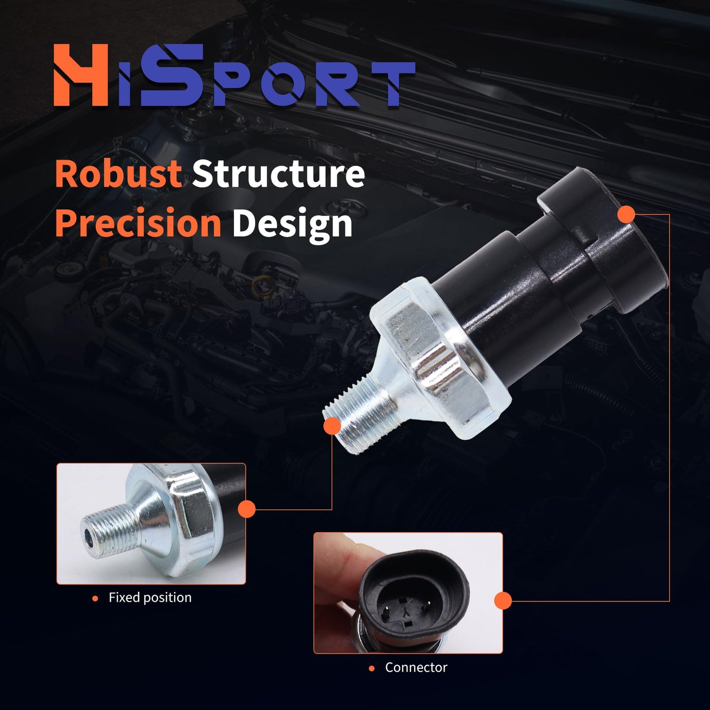 HiSport 87-864252A01 Oil Pressure Sensor Fuel Pump Pressure Shut Sensor - Compatible with 1992-1998 4.3L 5.0L 5.7L Mercruiser Quicksilver Engines - Replace 87-805024 87-8M0070108 87-864252