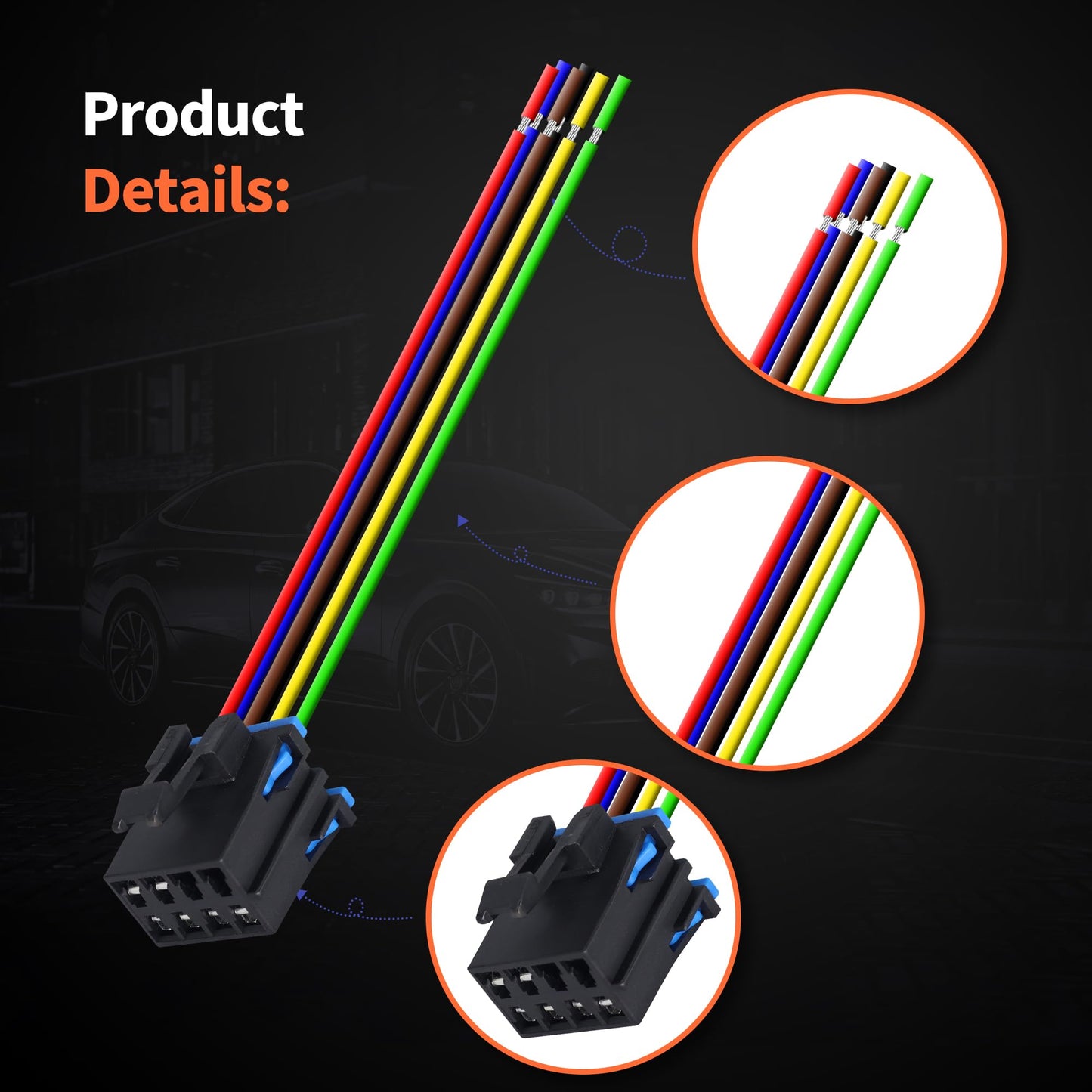 HiSport AC Heater Climate Fan Speed Control Wire Harness Connectors Pigtail PT1346 15306189 969907 Replacement for Chevy Tahoe Silverado 2500 C1500 C2500 C3500 K3500 K2500 K1500 C3500HD 1989-2022